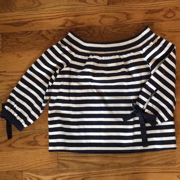 NWT J. Crew Navy & White Off-the-Shoulder Top - Picture 8 of 8